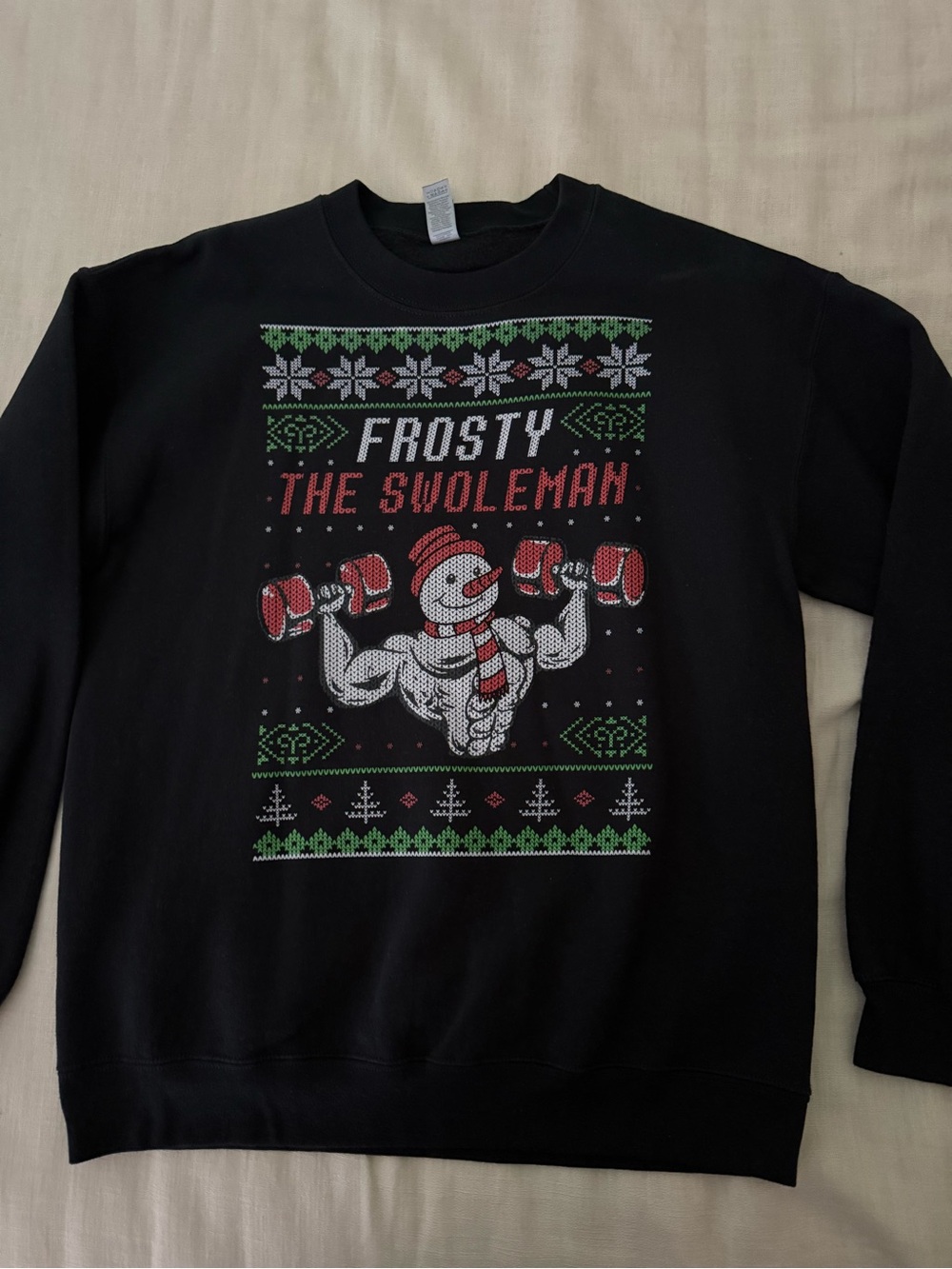Black crew neck Christmas sweater